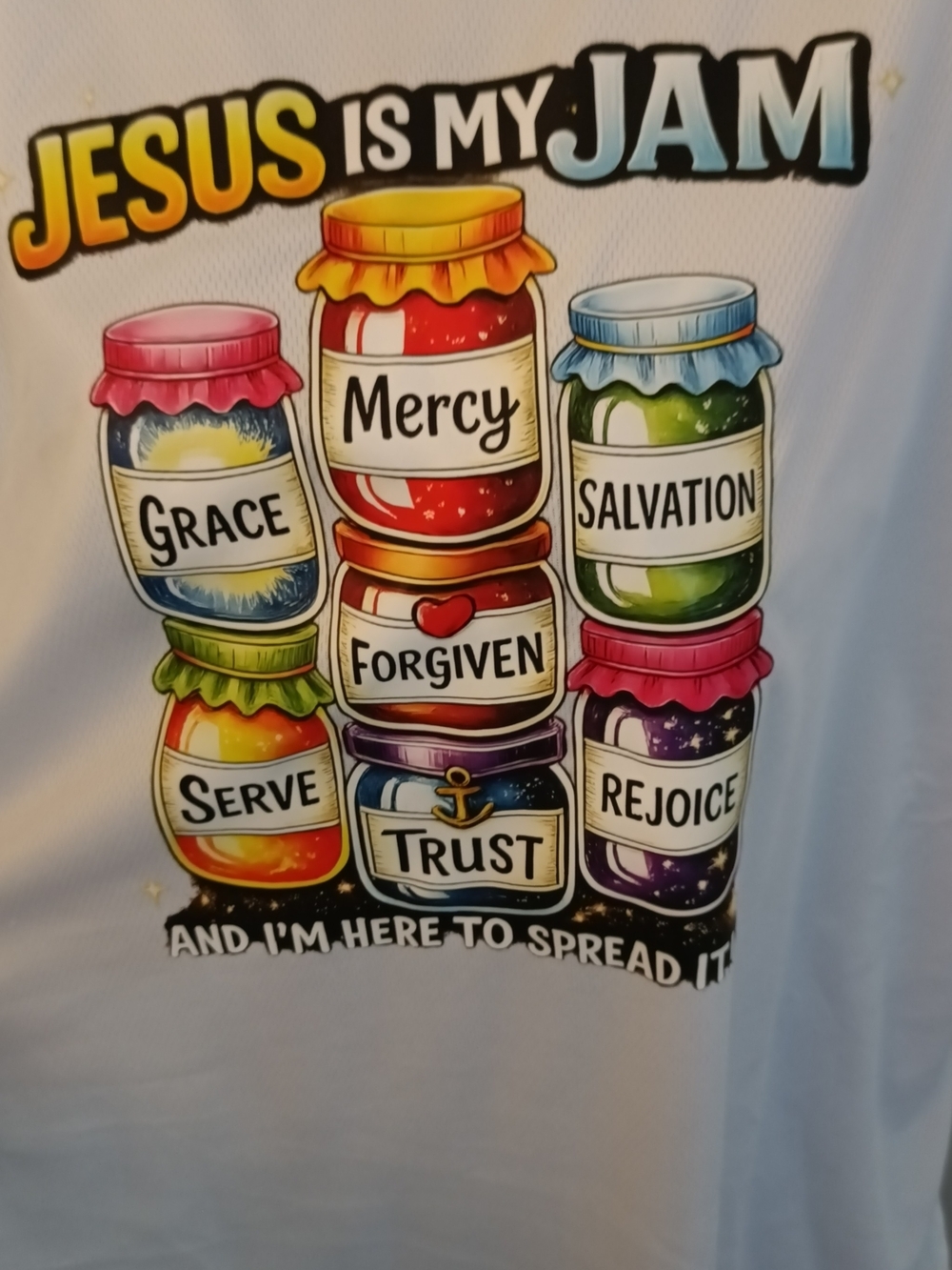 Jesus Is My Jam Graphic Tee - Multicolor Jam Jars New 6XL